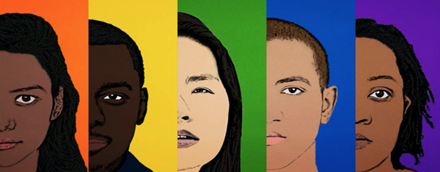 abstract graphic depicting various people of color