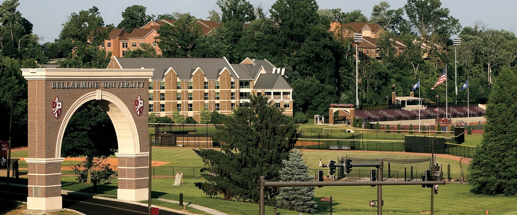 arch Bellarmine's gateway arch and athletic fields