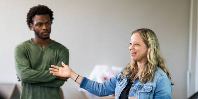 instructor explaining to students