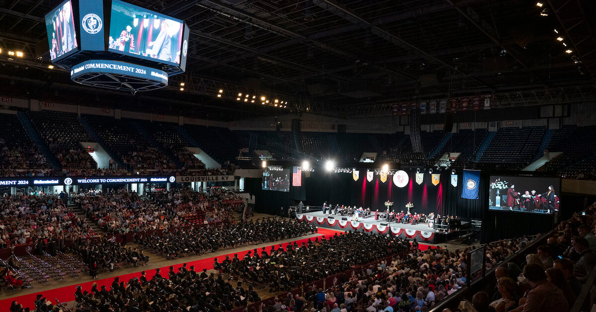 a large group of people sitting in Freedom Hall 