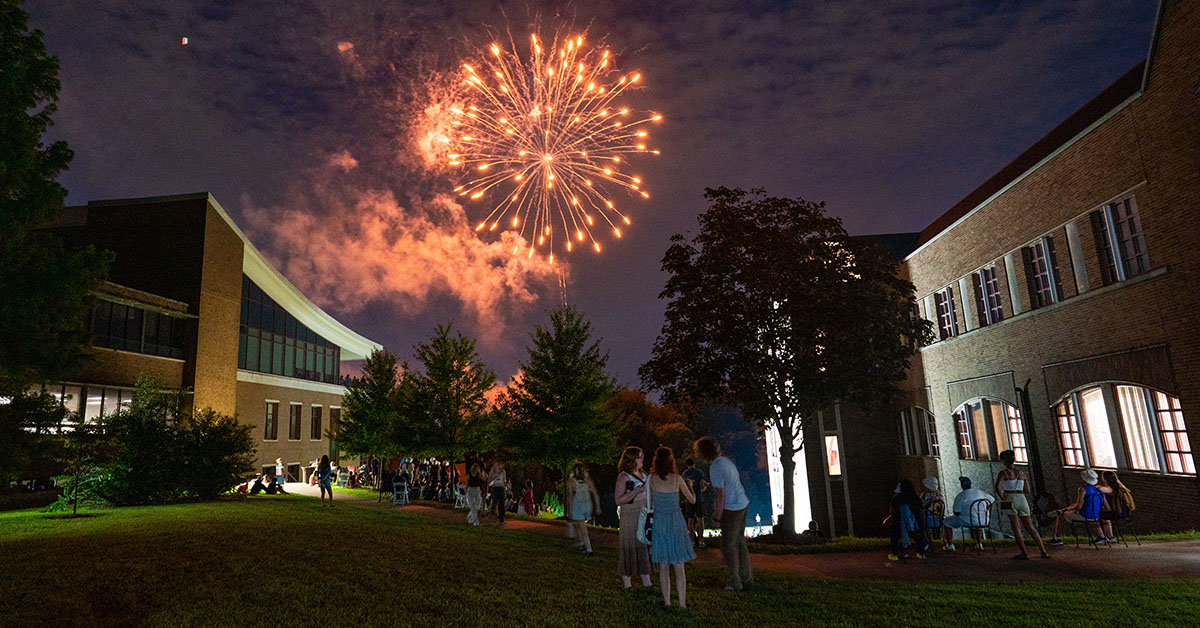 fireworks on campus