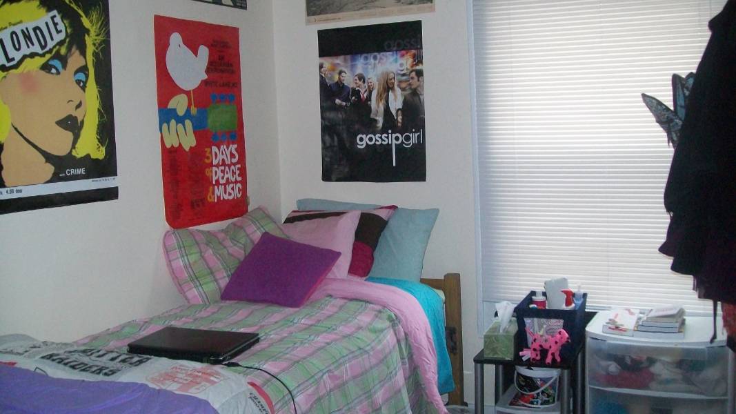 a student's furnished and decorated room