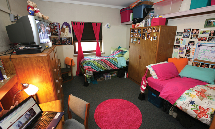 inside a room in Petrik Hall