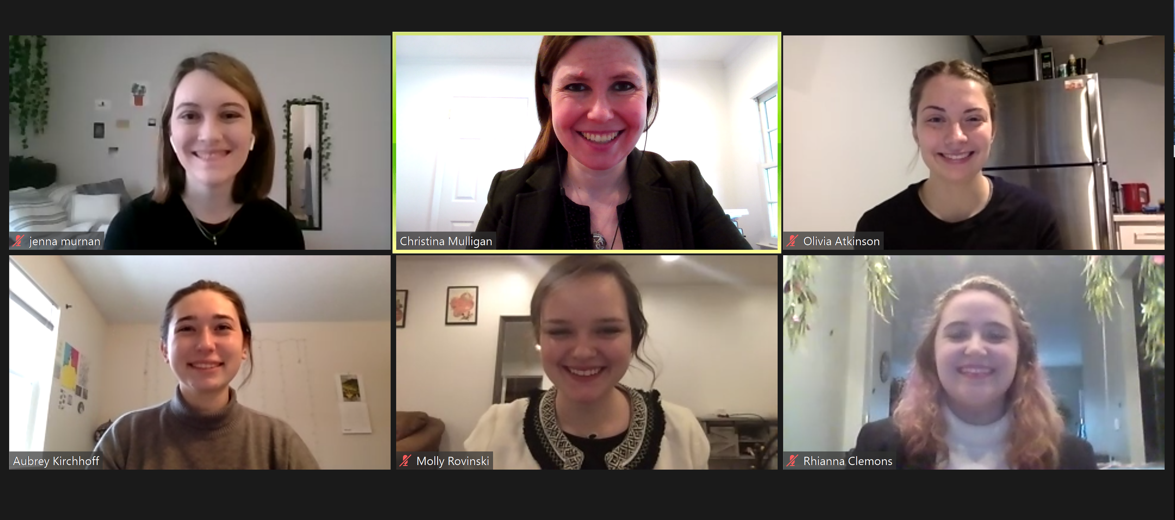 six students join a symposium in a zoom call