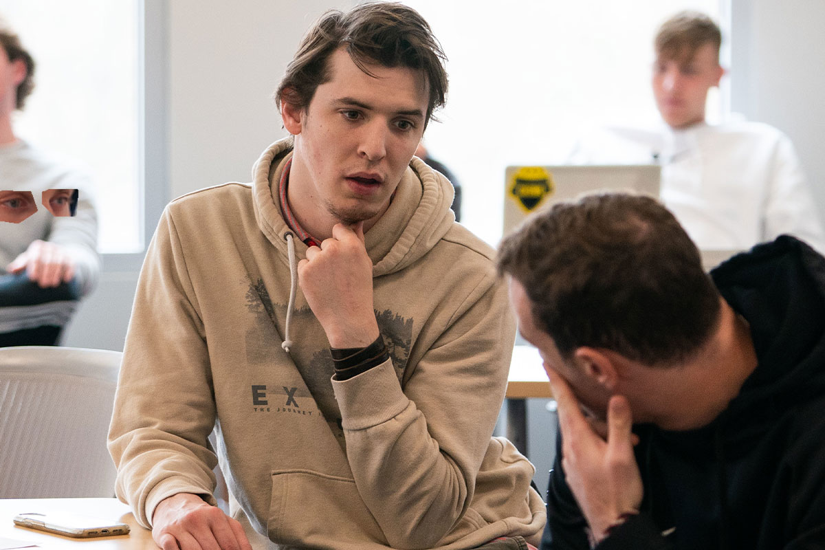 Students participate in discussions during class
