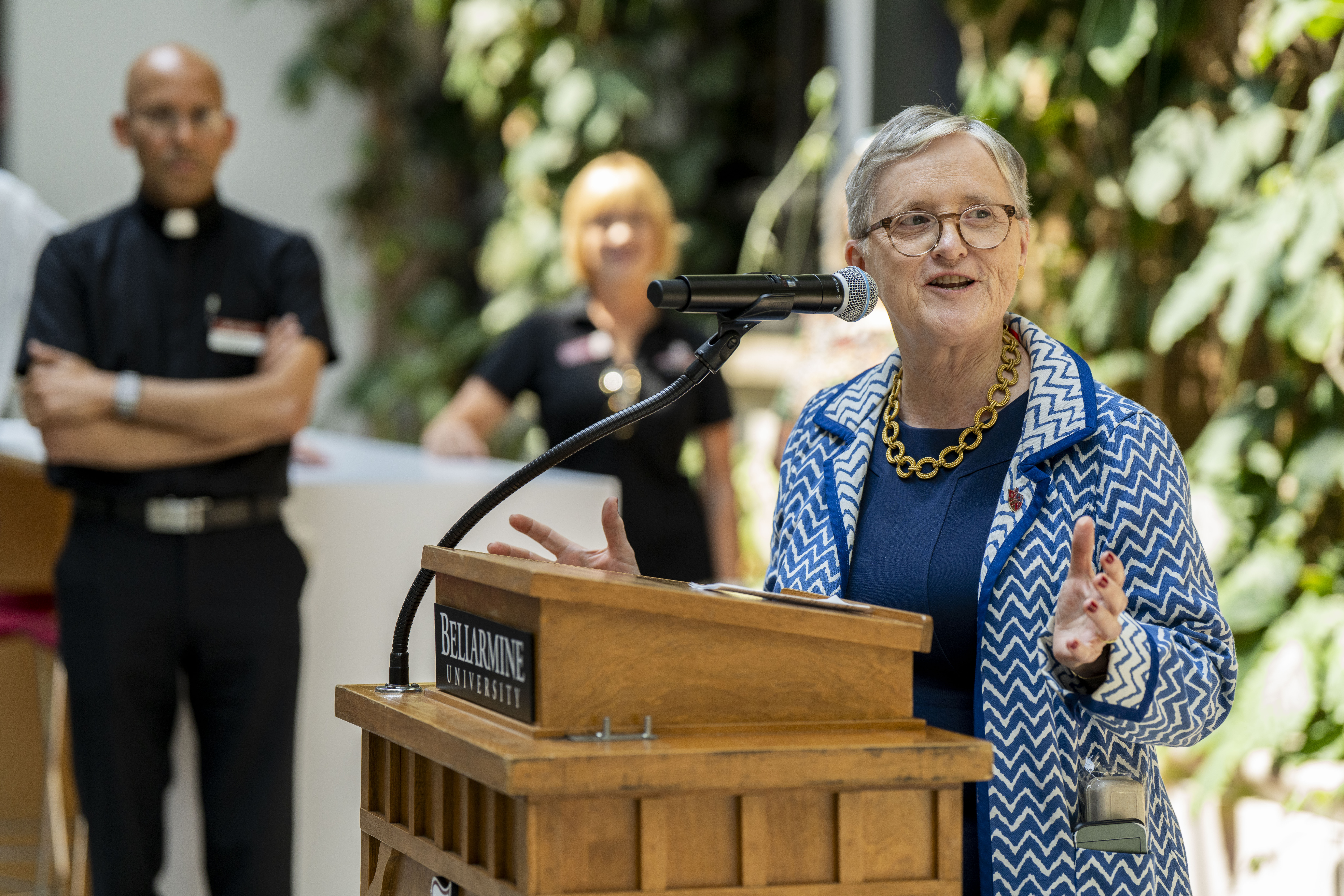 Dr. Donovan speaks at the welcome back social
