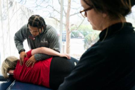 A patient receives treatment at the Hobbs clinic.