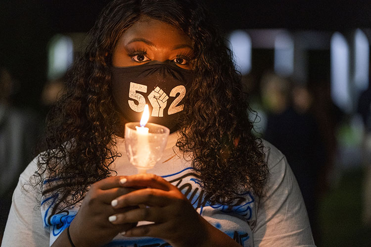 Prayer vigil in the quad