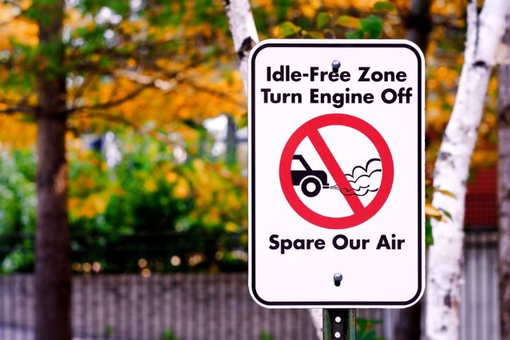 No idling parking lot sign