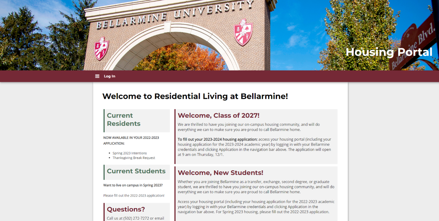 Bellarmine Housing Application HowTo