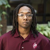 Bellarmine University student Ronald Jackson poses for a portrait.